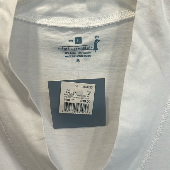 White long sleeve maternity T - Picture 2 of 5